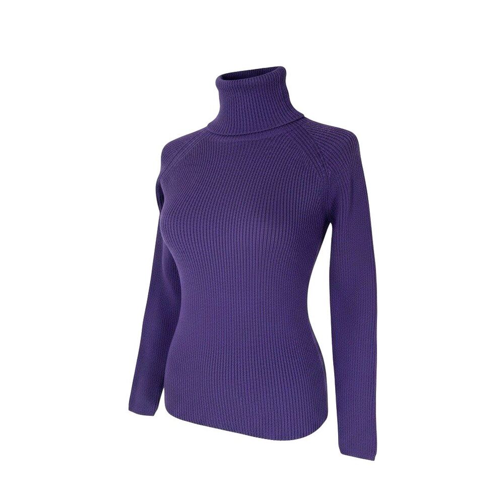 Max Mara Funnel Neck Sweater Women Small Purple Pure New Wool Quiet Luxury